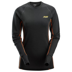 Snickers 9470 Women's Merino Base Layer Heat-Tech Top (Black / Grey)