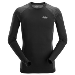 Snickers 9491 Seamless Base Layer In Motion Top (Black / Grey)