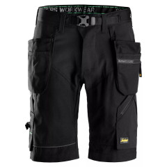 Snickers 6904 FlexiWork Work Shorts+ Holster Pockets (Black/Black)