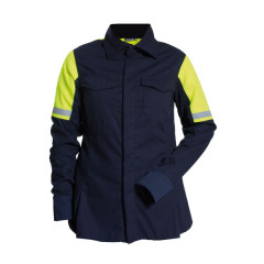 Tranemo 5779 Flame Retardant Ladies Shirt ARC (Navy/High Vis Yellow)