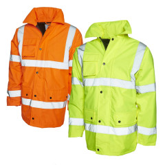 Uneek UC803 High Visibility Traffic Road Safety Jacket - Waterproof, Class 3, Rail Spec