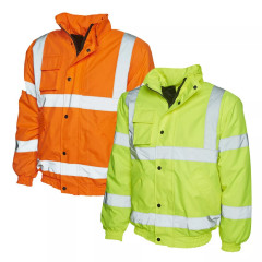 Uneek UC804 High Visibility Bomber Jacket - Class 3, Waterproof, Rail Spec