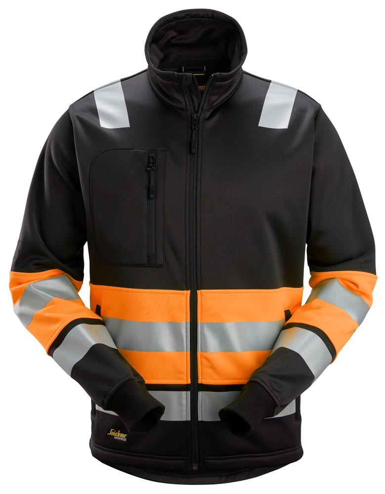Snickers 8034 High-Vis Class 1 Full Zip Jacket (Black / Hi