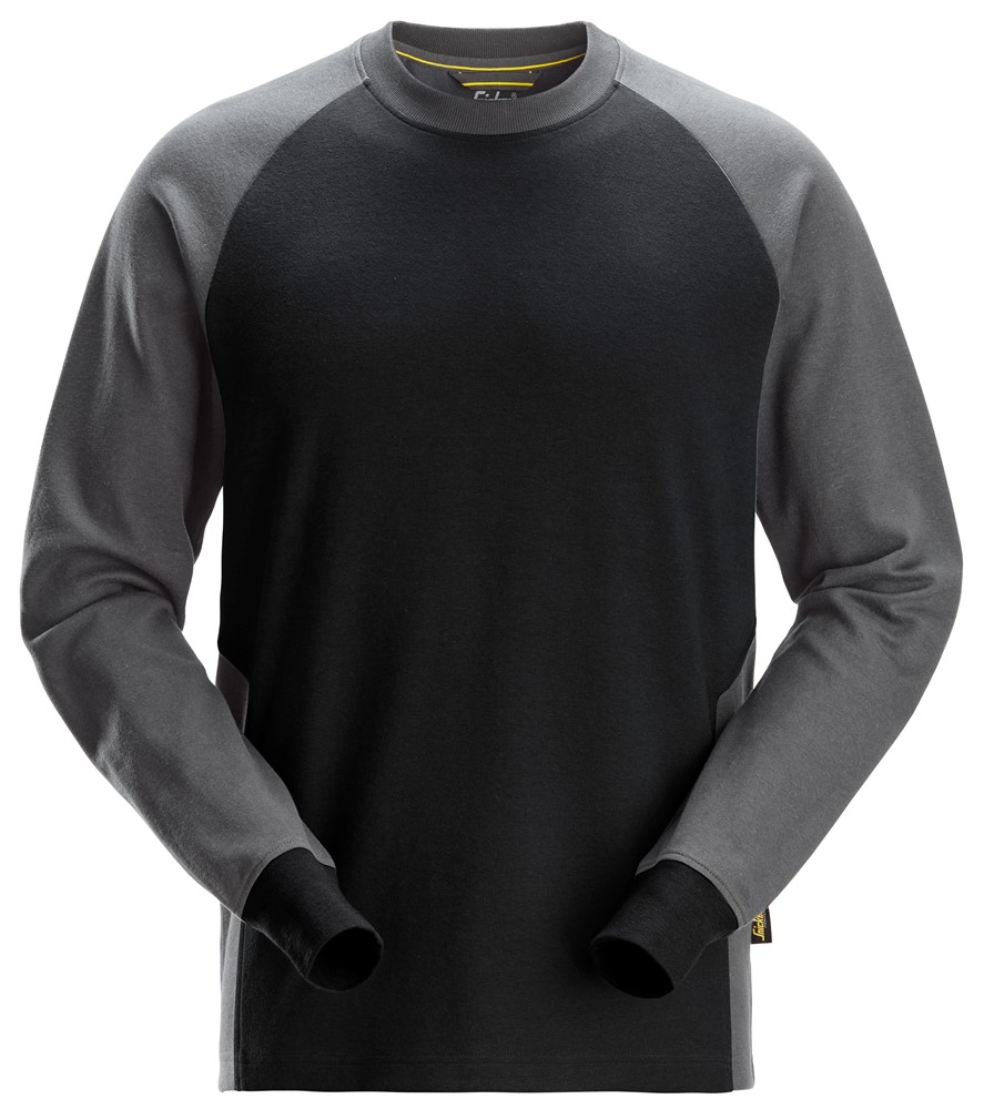 Snickers 2840 Two-Coloured Sweatshirt (Black / Steel Grey)