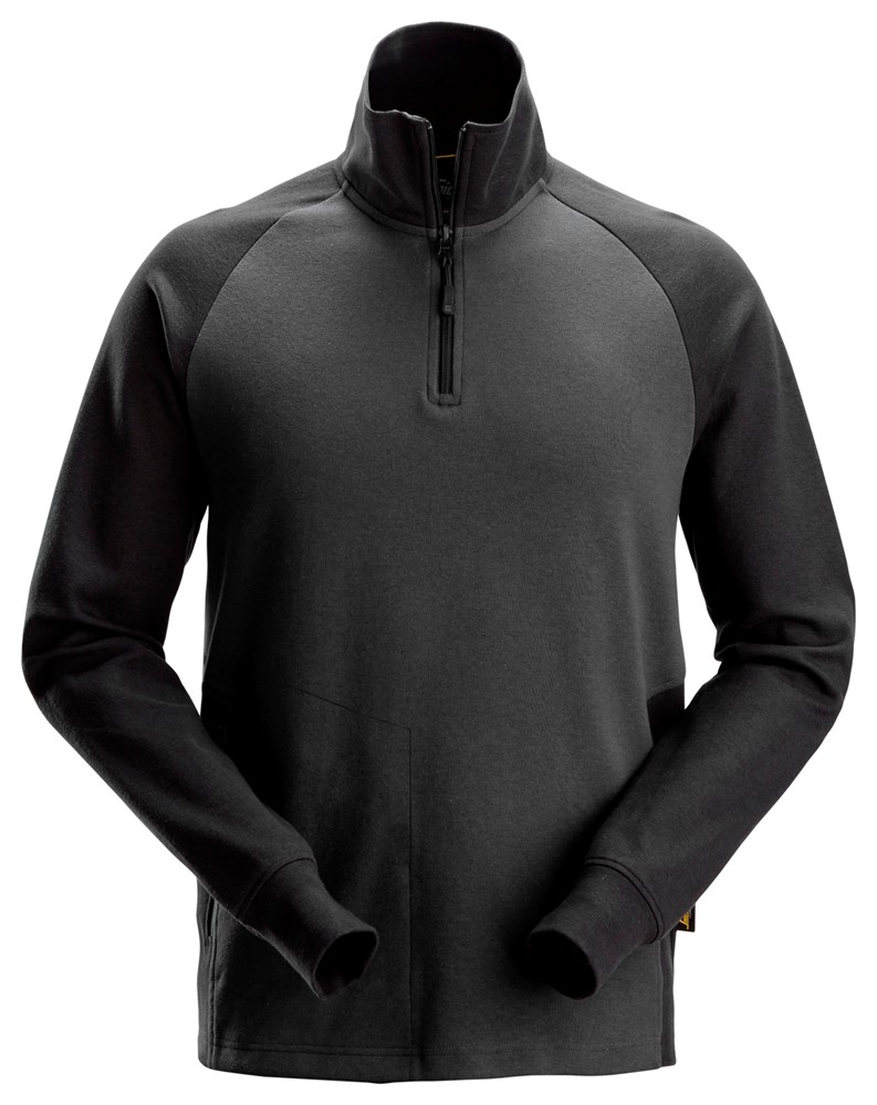 Snickers 2841 Two-Coloured Half-Zip Sweatshirt (Steel Grey / Black)