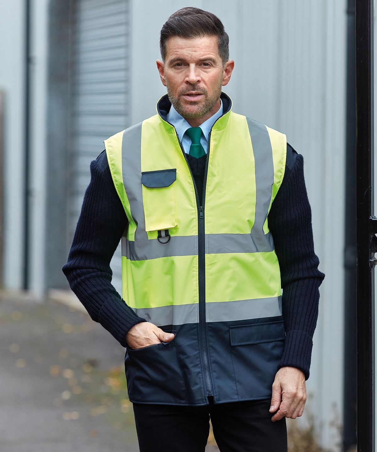 Yoko Hi-Vis Reversible Padded Fleece Bodywarmer Gilet HV005 | High